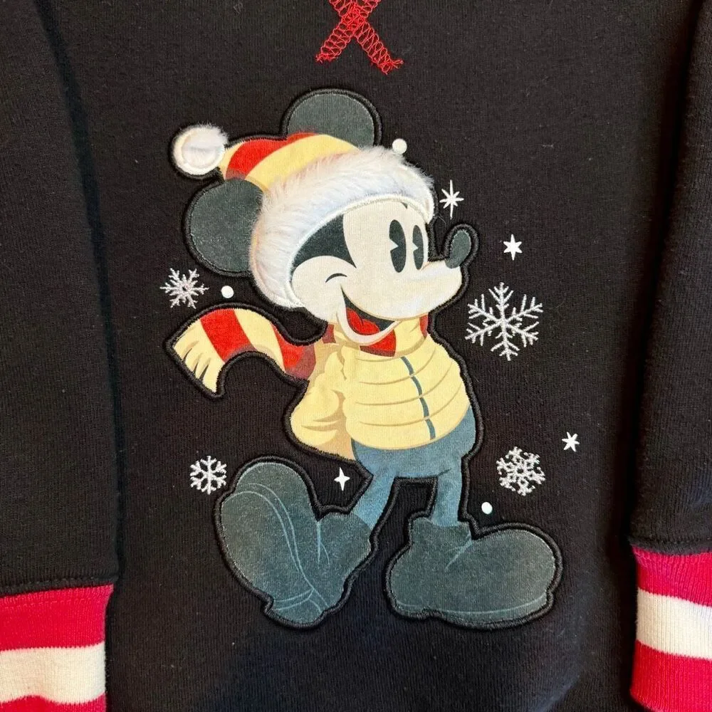 Mickey Mouse Holiday Sweatshirt Disney Parks KIDS Size 4 Christmas Preowned